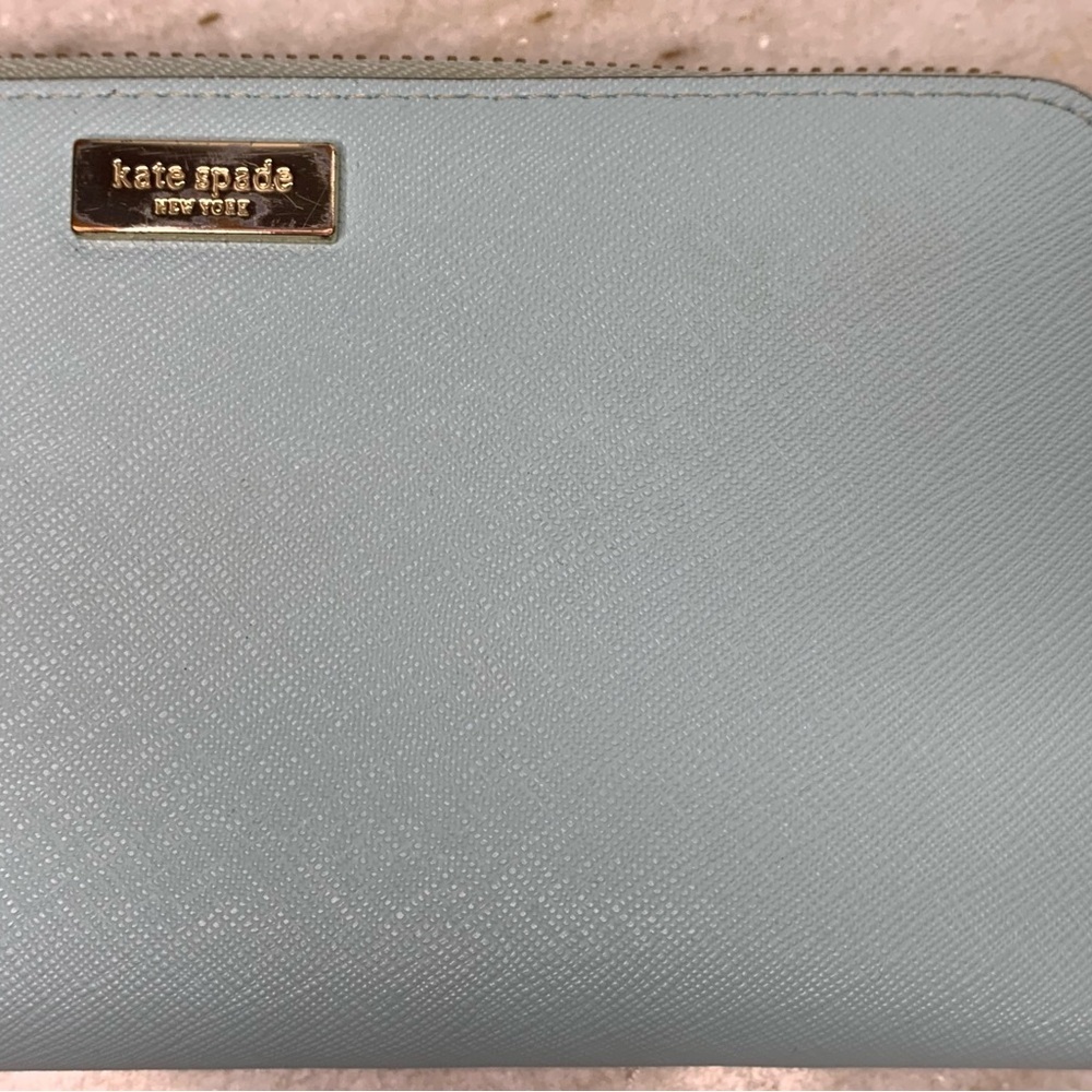 Kate Spade wallet NWOT slim bifold “Cameron” large in seaside blue - Picture 3 of 5